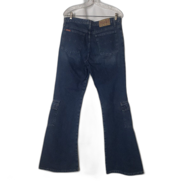 VINTAGE Y2K MUDD Wide Leg High Rise Cargo Jeans Juniors Size 13 NEW - Picture 9 of 9